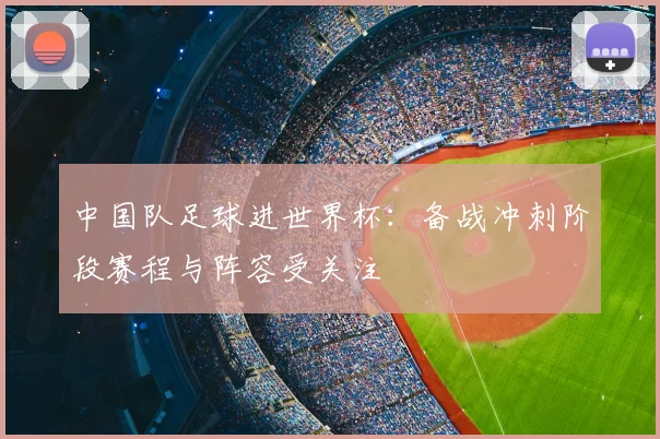 中国队足球进世界杯：备战冲刺阶段赛程与阵容受关注